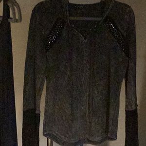 Embellished hoodie black/brown/small